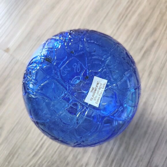 Glassworks Colorado Liquid Candle Cobalt Blue Art Glass Rare Handblown Oil Lamp - Picture 9 of 12